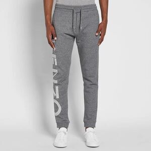 Kenzo Joggers Spell out Logo Anthracite Grey Men's Casual Pants Size Small